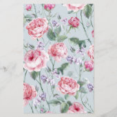 ウォーターカラーピンクガーデンバラブライダルシャワー招待状 (裏面)