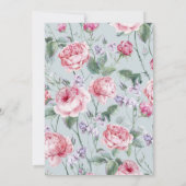 ウォーターカラーピンクガーデンバラ春ブライダルシャワー 招待状 (裏面)
