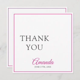 ウォーターカラーピンクコケットボウスウィート16誕生日 サンキューカード