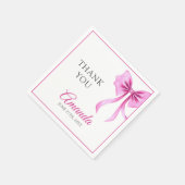 ウォーターカラーピンクコケットボウスウィート16誕生日 スタンダードカクテルナプキン (角)