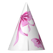 ウォーターカラーピンクコケットボウスウィート16誕生日 パーティーハット (裏面)