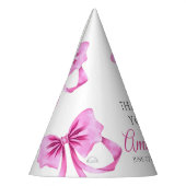 ウォーターカラーピンクコケットボウスウィート16誕生日 パーティーハット (左)