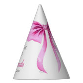 ウォーターカラーピンクコケットボウスウィート16誕生日 パーティーハット (右)