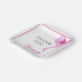 ウォーターカラーピンクコケットボウスウィート16誕生日 ペーパープレート (傾斜あり)