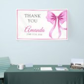 ウォーターカラーピンクコケットボウスウィート16誕生日 横断幕 (トレードショー)