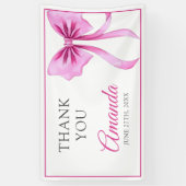 ウォーターカラーピンクコケットボウスウィート16誕生日 横断幕 (縦)