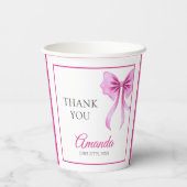 ウォーターカラーピンクコケットボウスウィート16誕生日 紙コップ (裏面)