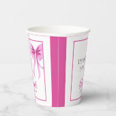 ウォーターカラーピンクコケットボウスウィート16誕生日 紙コップ (右)