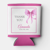 ウォーターカラーピンクコケットボウスウィート16誕生日 缶クーラー (正面)