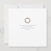 ウォーターカラーピンクセージグリーンリースブライダルシャワー 招待状 (裏面)