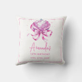 ウォーターカラーピンクディスココケットスイーツ16誕生日 クッション (裏面)