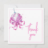 ウォーターカラーピンクディスココケットスイーツ16誕生日 サンキューカード (正面)