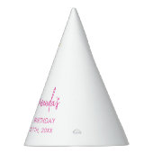 ウォーターカラーピンクディスココケットスイーツ16誕生日 パーティーハット (右)