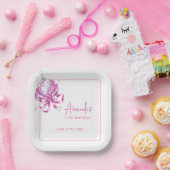 ウォーターカラーピンクディスココケットスイーツ16誕生日 ペーパープレート (パーティー)