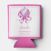 ウォーターカラーピンクディスココケットスイーツ16誕生日 缶クーラー (裏面)