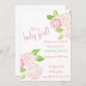 ウォーターカラーピンクハイドレンジア招待状 招待状 (正面/裏面)