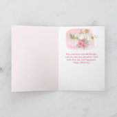 ウォーターカラーピンクパンプキン金ゴールド誕生日 カード (内部)