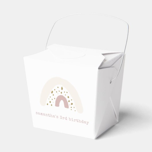 ウォーターカラーピンクパープルパステルレインボー誕生日 フェイバーボックス (正面サイド)