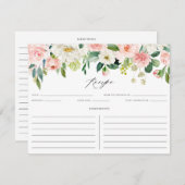ウォーターカラーピンクピーチフローラガーランドレシピ エンクロージャーカード (正面/裏面)