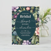 ウォーターカラーピンクピーニーアールヌーボーブライダル 招待状 (スタンド正面)