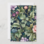 ウォーターカラーピンクピーニーアールヌーボーブライダル 招待状 (裏面)