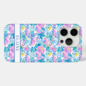 ウォーターカラーピンクフラミンゴモノグラム Case-Mate iPhoneケース (裏面 (横))