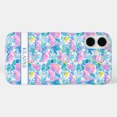 ウォーターカラーピンクフラミンゴモノグラム Case-Mate iPhoneケース (裏面 (横))
