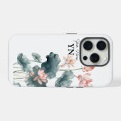ウォーターカラーピンクフラワーiPhoneケース iPhoneケース (裏面横)