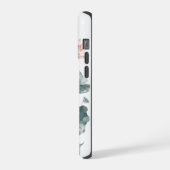 ウォーターカラーピンクフラワーiPhoneケース iPhoneケース (左側面)