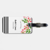 ウォーターカラーピンクホワイトペチュニアスフローライラストレーション ラゲッジタグ (裏面横)