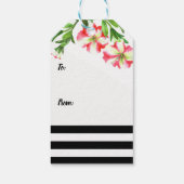 ウォーターカラーピンクホワイトペチュニアスフローラ誕生日 ギフトタグ (裏面)