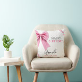 ウォーターカラーピンクボウシック甘い16誕生日 クッション (椅子)