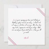 ウォーターカラーピンクボウシック甘い16誕生日 サンキューカード (裏面)