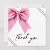 ウォーターカラーピンクボウシック甘い16誕生日 サンキューカード (正面)