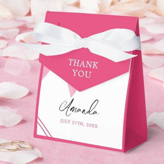 ウォーターカラーピンクボウシック甘い16誕生日 フェイバーボックス (ウェディング)