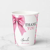 ウォーターカラーピンクボウシック甘い16誕生日 紙コップ (裏面)