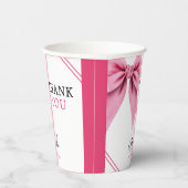 ウォーターカラーピンクボウシック甘い16誕生日 紙コップ (右)