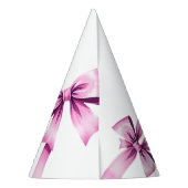 ウォーターカラーピンクボウズコケットスウィート16誕生日 パーティーハット (裏面)