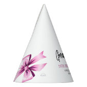 ウォーターカラーピンクボウズコケットスウィート16誕生日 パーティーハット (左)