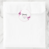 ウォーターカラーピンクボウズコケットスウィート16誕生日 ラウンドシール (バッグ)