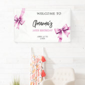 ウォーターカラーピンクボウズコケットスウィート16誕生日 横断幕 (インサイチュ)