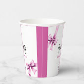 ウォーターカラーピンクボウズコケットスウィート16誕生日 紙コップ (右)