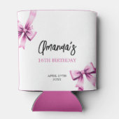 ウォーターカラーピンクボウズコケットスウィート16誕生日 缶クーラー (裏面)
