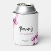ウォーターカラーピンクボウズコケットスウィート16誕生日 缶クーラー (缶裏面)