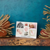 ウォーターカラーピンクモノグラムフォトコラージュガール誕生 フォトプラーク (側面)