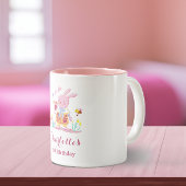 ウォーターカラーピンクラビットインザガーデン子供の誕生日 ツートーンマグカップ