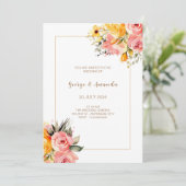 ウォーターカラーピンクレモネード結婚式招待状 招待状 (スタンド正面)