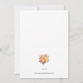 ウォーターカラーピンクレモネード結婚式招待状 招待状 (裏面)