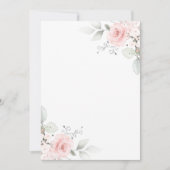 ウォーターカラーピンクローズガール招待状 空白の 招待状 (正面)