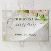 ウォーターカラーピンクローズキンセアニラ紙ランチョンマット ペーパーパッド (折り畳み)